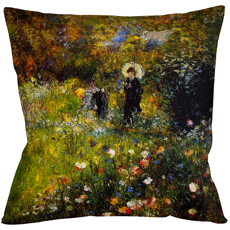 Подушка декоративная с цветочным принтом Impressionism in Color Мульти Бежевый Подушка декоративная с цветочным принтом Impressionism in Color Мульти Бежевый в Барнауле | Loft Concept