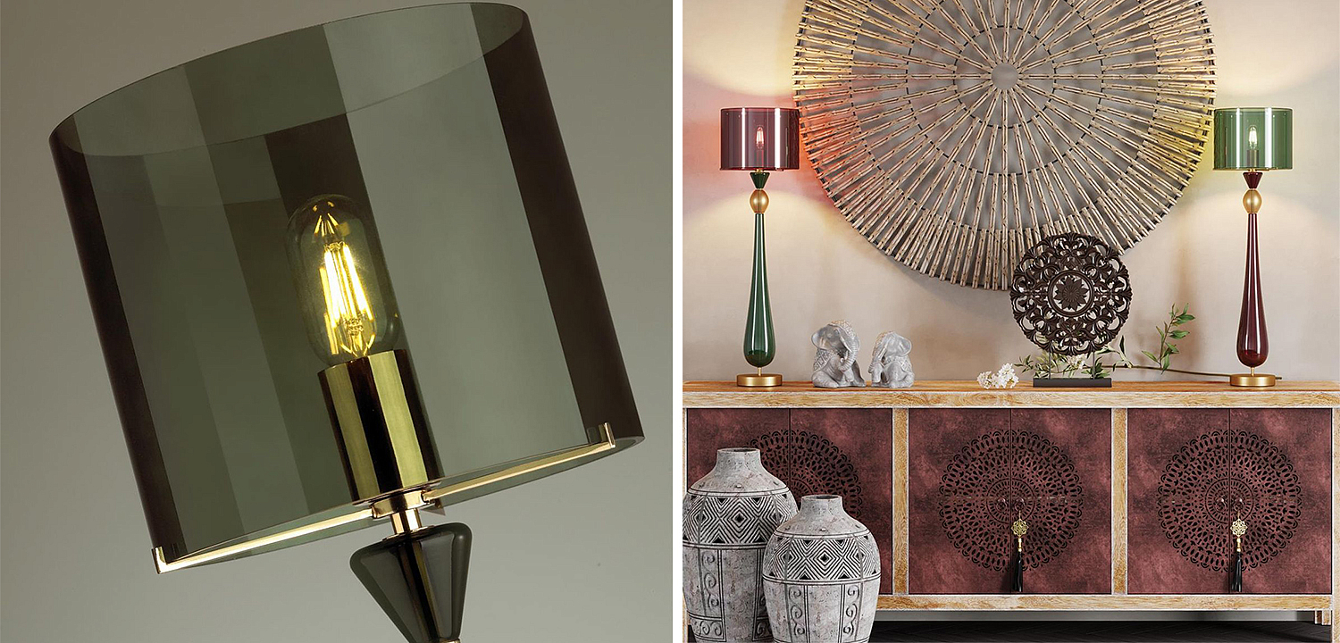 Настольная лампа Roser Green Burgundy Table Lamp Настольная лампа Roser Green Burgundy Table Lamp - Loft-Concept в Барнауле