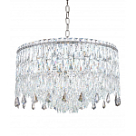 Люстра круглая с хрустальными подвесками на серебряном каркасе Roul Crystal Light варинант исполнения - 6 | Loft Concept в Барнауле