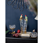 Ваза из прозрачного стекла с бронзовыми ножками и фигурками попугаев Eden Garden porcelain and bronze варинант исполнения - 2 | Loft Concept в Барнауле