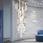 Люстра в современном стиле с 30-ю каскадными светодиодными лампами Golden LED Rain варинант исполнения - 2 | Loft Concept в Барнауле