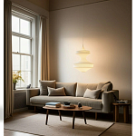 Подвесной вязаный белый светильник «Моника» варинант исполнения - 3 | Loft Concept в Барнауле