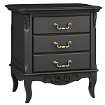 Тумба прикроватная черная из массива бука в стиле прованс Black Provence варинант исполнения - 2 | Loft Concept в Барнауле