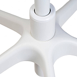 Стул с мягкой синей обивкой из велюра и подъемно-поворотным механизмом на белых колесиках Harper Blue and White варинант исполнения - 6 | Loft Concept в Барнауле