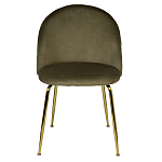 Стул велюровый хаки на золотистых металлических ножках Vendramin Chair варинант исполнения - 1 | Loft Concept в Барнауле