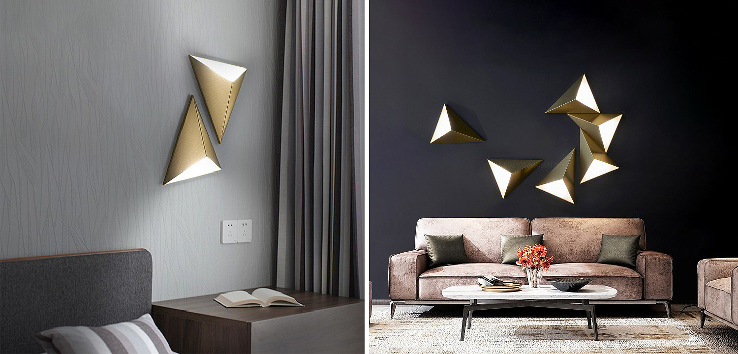 Настенный светильник в форме треугольника Convex Triangle Wall Lamp Настенный светильник в форме треугольника Convex Triangle Wall Lamp - Loft-Concept в Барнауле