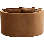 Кушетка круглая с обивкой из велюра коричневая Milky Brown Chair варинант исполнения - 4 | Loft Concept в Барнауле