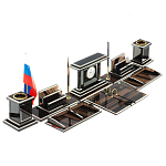 Настольный письменный набор с часами из природного камня обсидиана Team leader варинант исполнения - 2 | Loft Concept в Барнауле