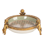 Чаша фарфоровая на бронзовых ножках в виде ангелов Porcelain Angels of Paradise варинант исполнения - 1 | Loft Concept в Барнауле