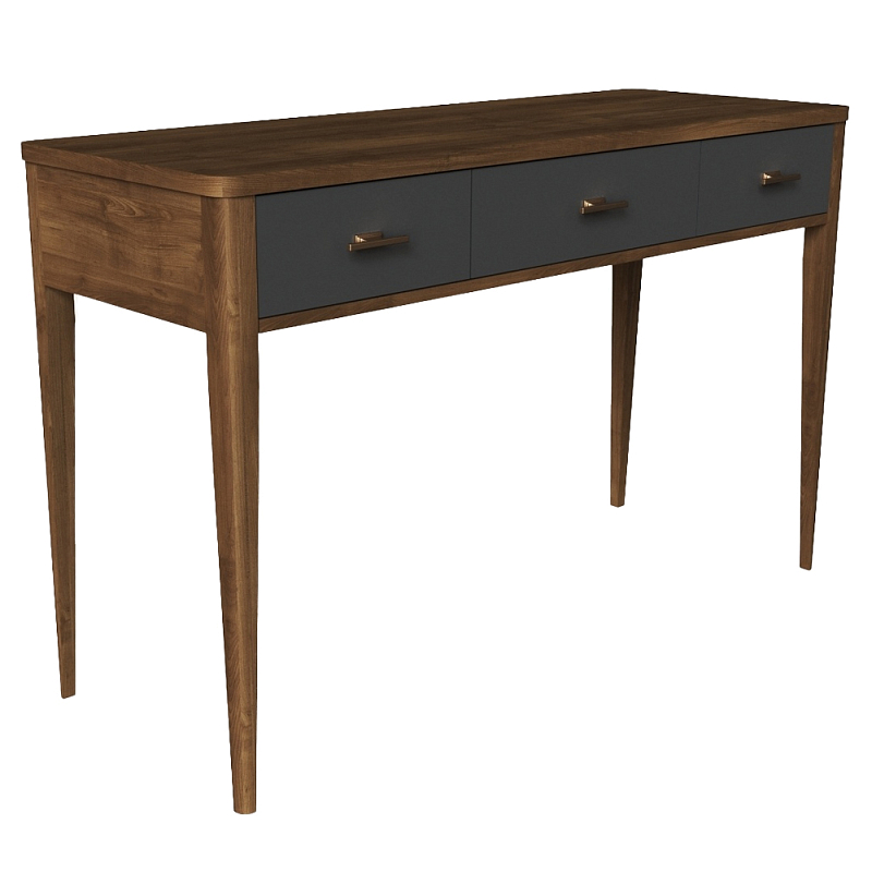 Консоль из массива бука с 3-мя ящиками Tasteful Furniture Коричневый Серый Консоль из массива бука с 3-мя ящиками Tasteful Furniture Коричневый Серый в Барнауле | Loft Concept