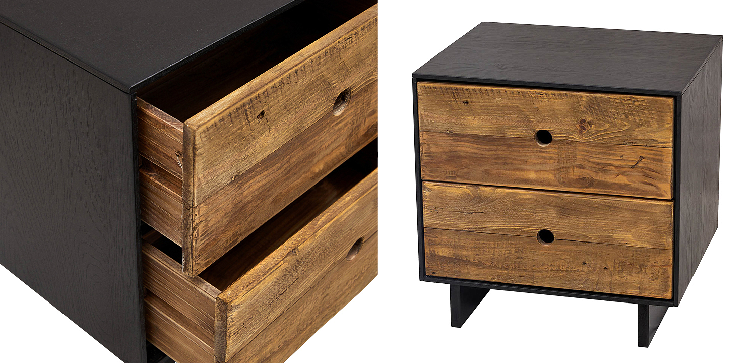 Тумбочка с 2-мя ящиками Russell Nightstand Тумбочка с 2-мя ящиками Russell Nightstand - Loft-Concept в Барнауле