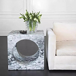 Дизайнерский журнальный стол квадратной формы с круглой нишей Guxawar варинант исполнения - 1 | Loft Concept в Барнауле