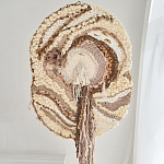 Овальный Современный Гобелен Абстракция в бежевых тонах Shallow варинант исполнения - 1 | Loft Concept в Барнауле