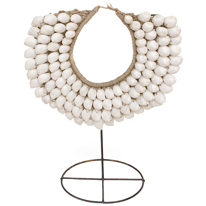 Этническое ожерелье из ракушек на подставке White Shells Necklace Белый Коричневый винтаж Этническое ожерелье из ракушек на подставке White Shells Necklace Белый Коричневый винтаж в Барнауле | Loft Concept