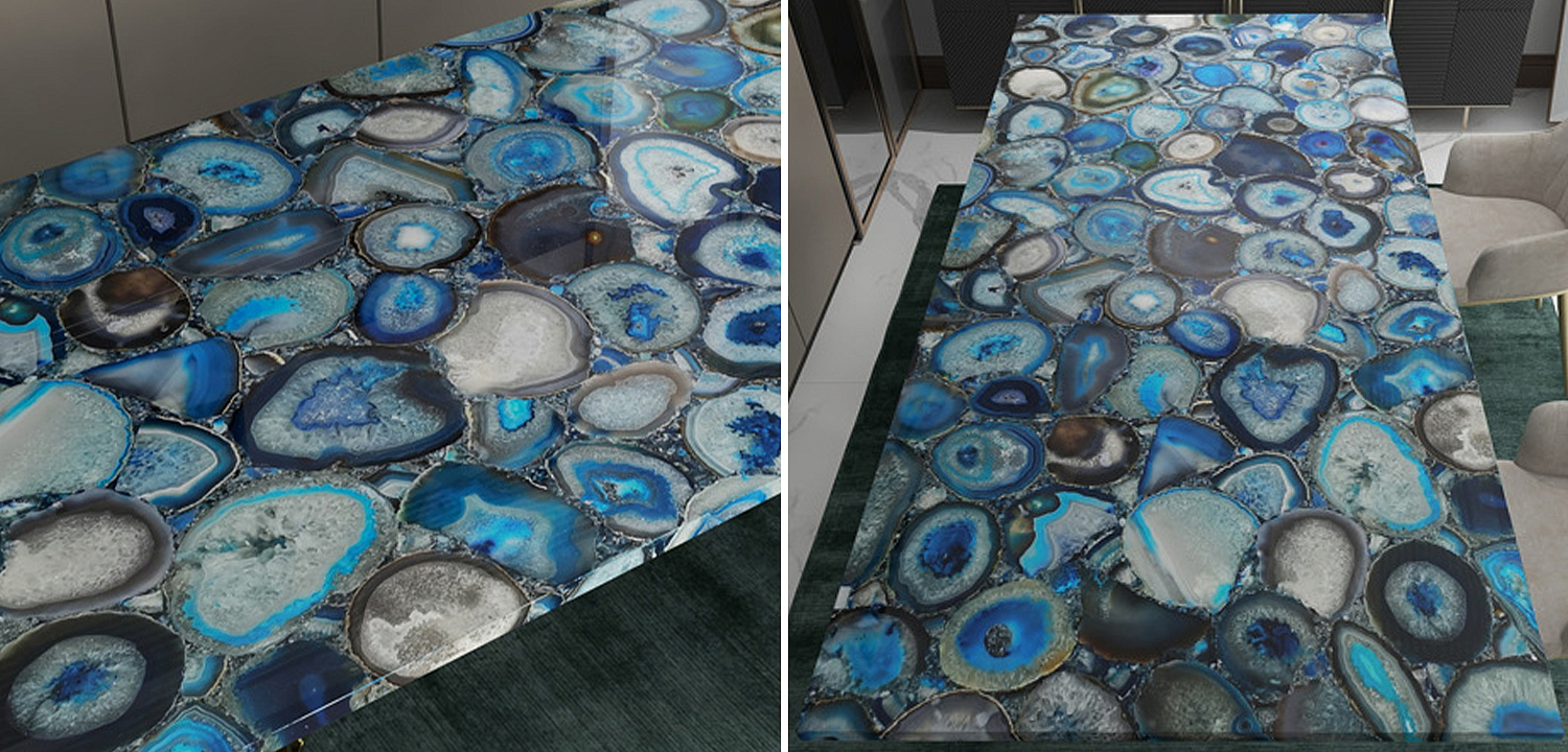 Обеденный стол Agate Design Blue Dining Table Обеденный стол Agate Design Blue Dining Table - Loft-Concept в Барнауле
