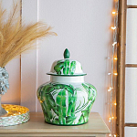 Ваза с зелёными листьями и крышкой Vase Green Leaves варинант исполнения - 3 | Loft Concept в Барнауле