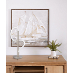 Настольная лампа белым изогнутым плафоном на круглой подставке Luke Lampco Tracer Lamp варинант исполнения - 12 | Loft Concept в Барнауле