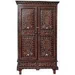 Шкаф из массива тика инкрустированный костью Wooden Bone Inlay Wardrobe варинант исполнения - 1 | Loft Concept в Барнауле