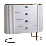 Комод белый овальный с мраморной столешницей Thoroughbass варинант исполнения - 1 | Loft Concept в Барнауле