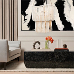 Двухъярусная люстра с подвесками из круглых деревянных бусин белая White Beads Two-tier Chandelier варинант исполнения - 2 | Loft Concept в Барнауле