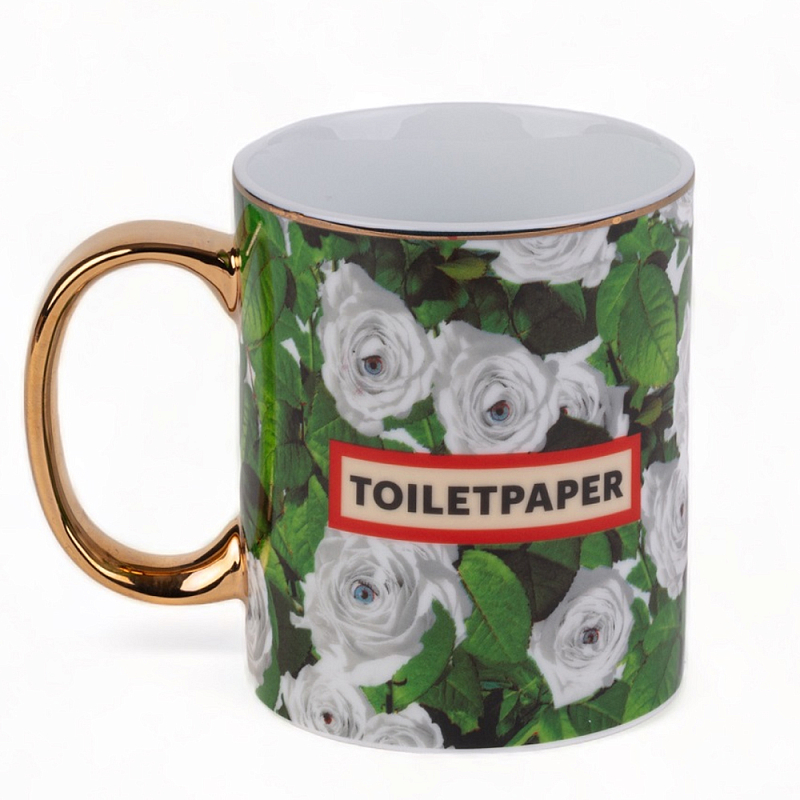 Кружка Seletti Roses Белый Золотой Зеленый Кружка Seletti Roses Белый Золотой Зеленый в Барнауле | Loft Concept