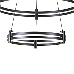 Люстра светодиодная с 2-мя плафонами в форме колец из акрила и алюминия с пультом для регулировки света Ring Horizontal Black варинант исполнения - 2 | Loft Concept в Барнауле