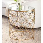 Приставной стол золотой с зеркальной столешницей Golden Symphony варинант исполнения - 2 | Loft Concept в Барнауле