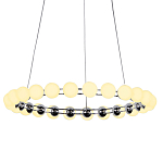 Люстра светодиодная кольцевая с круглыми плафонами белого цвета PEARLS Suspension 48 варинант исполнения - 1 | Loft Concept в Барнауле