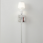 Бра с белым текстильным абажуром и хрустальными подвесками с декоративной кисточкой Lustre Reverie варинант исполнения - 6 | Loft Concept в Барнауле