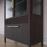 Витрина Primo со стеклянными фасадами и буфетом шпон Темный орех варинант исполнения - 7 | Loft Concept в Барнауле