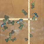 Обои ручная роспись Morning Glory Original colourway on gold metallic silk варинант исполнения - 1 | Loft Concept в Барнауле