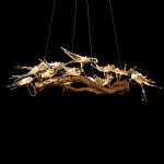 Люстра подвесная с прозрачными стеклянными птичками на ветвях Диаметр 100 см Serip Voa варинант исполнения - 7 | Loft Concept в Барнауле