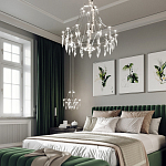 Люстра подвесная из металла с хрустальными подвесками прозрачного цвета Quasar 41 варинант исполнения - 13 | Loft Concept в Барнауле