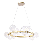 Люстра круглая подвесная с 15-ю прозрачными шарообразными плафонами из стекла Iona chandelier варинант исполнения - 1 | Loft Concept в Барнауле