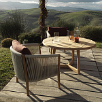 Дизайнерское уличное кресло из массива дерева с веревочной спинкой BOBOLI Armchair варинант исполнения - 2 | Loft Concept в Барнауле