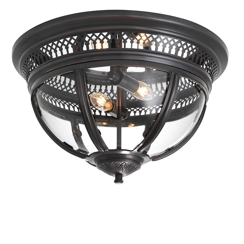 Потолочный светильник Ceiling Lamp Residential Bronze Темная бронза Прозрачное Стекло в Барнауле | Loft Concept 