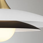 Подвесной светильник с плафоном в форме плоского купола и белой шарообразной лампой Eurofase варинант исполнения - 10 | Loft Concept в Барнауле