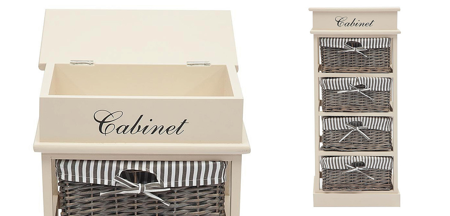 Тумба с 4 корзинами Provence Butter White 4 Boxes - Loft-Concept в Барнауле