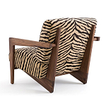 Кресло с обивкой из шенилла с тигровым принтом Tiger Chair варинант исполнения - 3 | Loft Concept в Барнауле