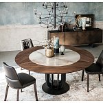 Обеденный стол круглый на чёрном фигурном основании Bosnia dinning table  варинант исполнения - 3 | Loft Concept в Барнауле