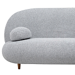 Двухместный диван с мягкой обивкой из ткани серый на деревянных ножках Michael Sofa Grey варинант исполнения - 4 | Loft Concept в Барнауле