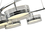 Люстра светодиодная с 8-ю прозрачными плафонами цилиндрической формы из акрила и стекла с пультом для регулировки света Glass Lamp Chromium варинант исполнения - 1 | Loft Concept в Барнауле