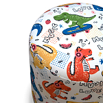 Пуф детский круглый с принтом Dinosaurs CHILDHOOD варинант исполнения - 2 | Loft Concept в Барнауле