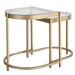 Комплект из 2-х приставных столиков на металлическом основании цвета латунь Ambassador варинант исполнения - 1 | Loft Concept в Барнауле