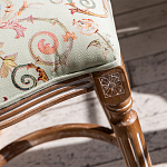 Барный стул из массива бука светло-зеленый с растительным орнаментом Raffael Angel Green Bar stool варинант исполнения - 2 | Loft Concept в Барнауле