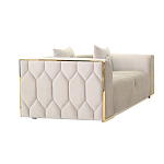 Диван двухместный  бежевый с золотым каркасом Bertrude варинант исполнения - 1 | Loft Concept в Барнауле