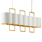 Люстра прямоугольная с белыми цилиндрическими абажурами White Ribbon варинант исполнения - 6 | Loft Concept в Барнауле