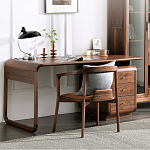 Стол рабочий округлой формы с 3-мя ящиками  Working Moonnut Table варинант исполнения - 8 | Loft Concept в Барнауле