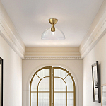 Потолочный светильник с широким полусферическим плафоном из прозрачного стекла Alora Mood варинант исполнения - 7 | Loft Concept в Барнауле