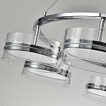 Люстра светодиодная с 8-ю прозрачными плафонами цилиндрической формы из акрила и стекла с пультом для регулировки света Glass Lamp Chromium варинант исполнения - 3 | Loft Concept в Барнауле